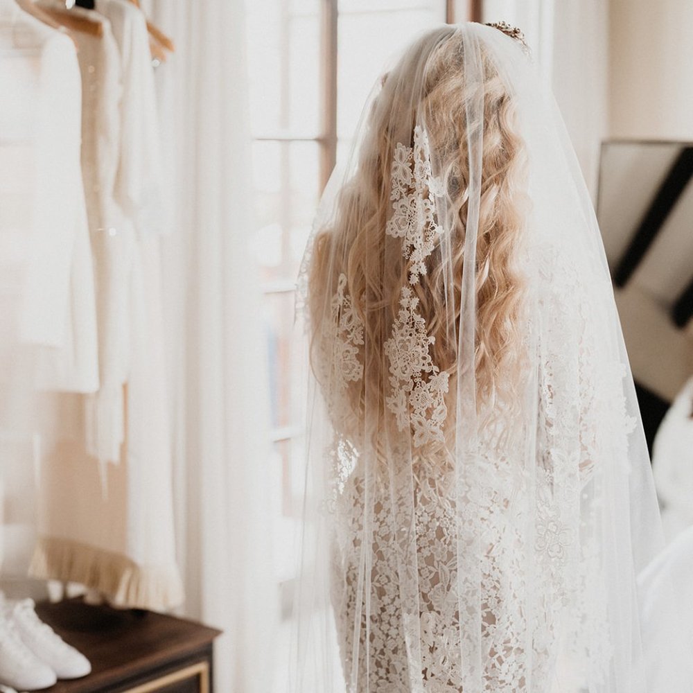 Custom-made handcrafted cathedral veil!
